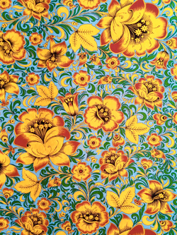 Ткань бязь плательная, рис. "Хохлома", ширина 150 см, арт. 34.4