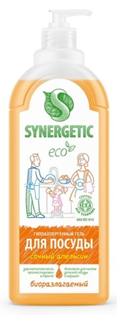 Synergetic Средство для мытья посуды Апельсин 1л