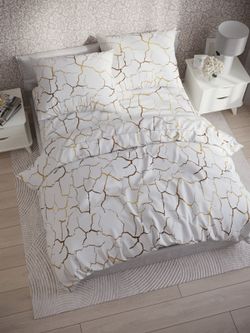 Простынь  поплин Сказка "Кракле (белый)" 200x215 см