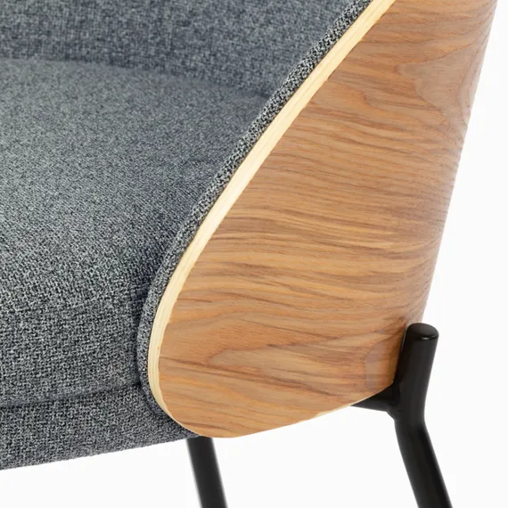 Обеденный стул Rosin, серый, шпон ясеня