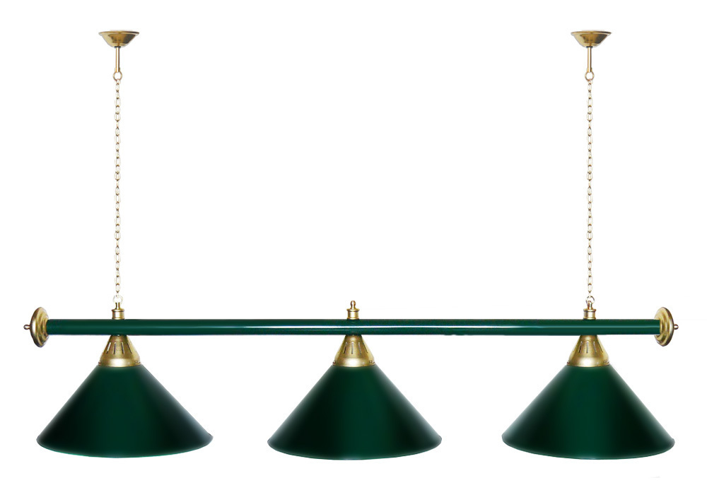 Лампа STARTBILLIARDS 3 пл. (плафоны золотые,штанга золотая,фурнитура золото)