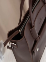 Сумка тоут коричневая из экокожи