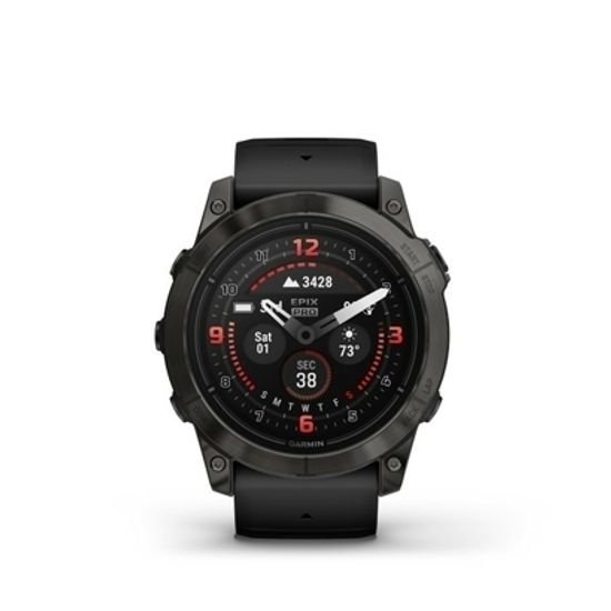 Смарт-часы Garmin EPIX Pro (Gen 2) Sapphire Edition 51 mm, Carbon Gray DLC titanium with black silicone band 010-02804-01