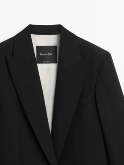 Massimo Dutti Костюмный пиджак из крепа, черный
