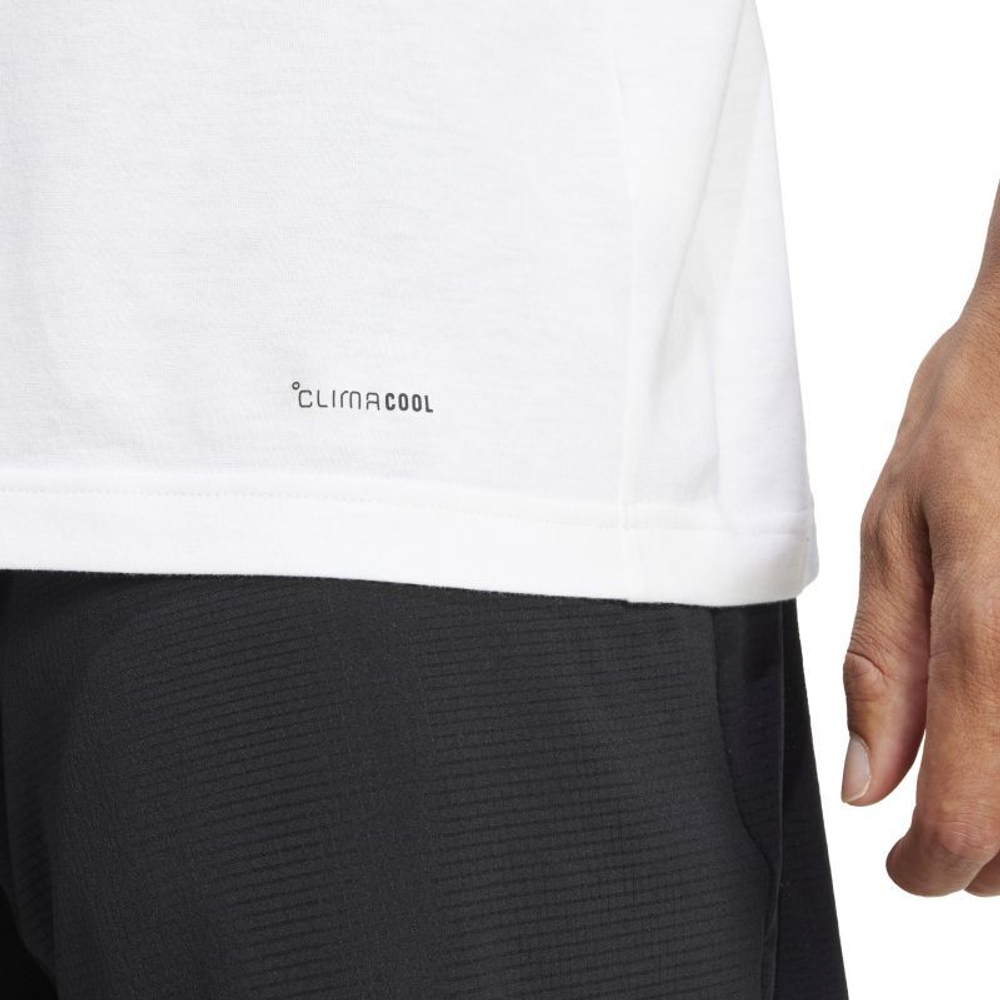 Мужская теннисная футболка Adidas Melbourne Tennis 3-Ball Graphic - белый