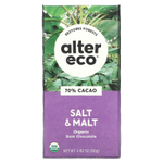 Alter Eco, органический темный шоколад, с солью и солодом, 70% какао, 80 г (2,82 унции)