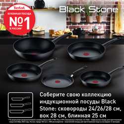 Сковорода Tefal Black Stone 24 cм G2810472