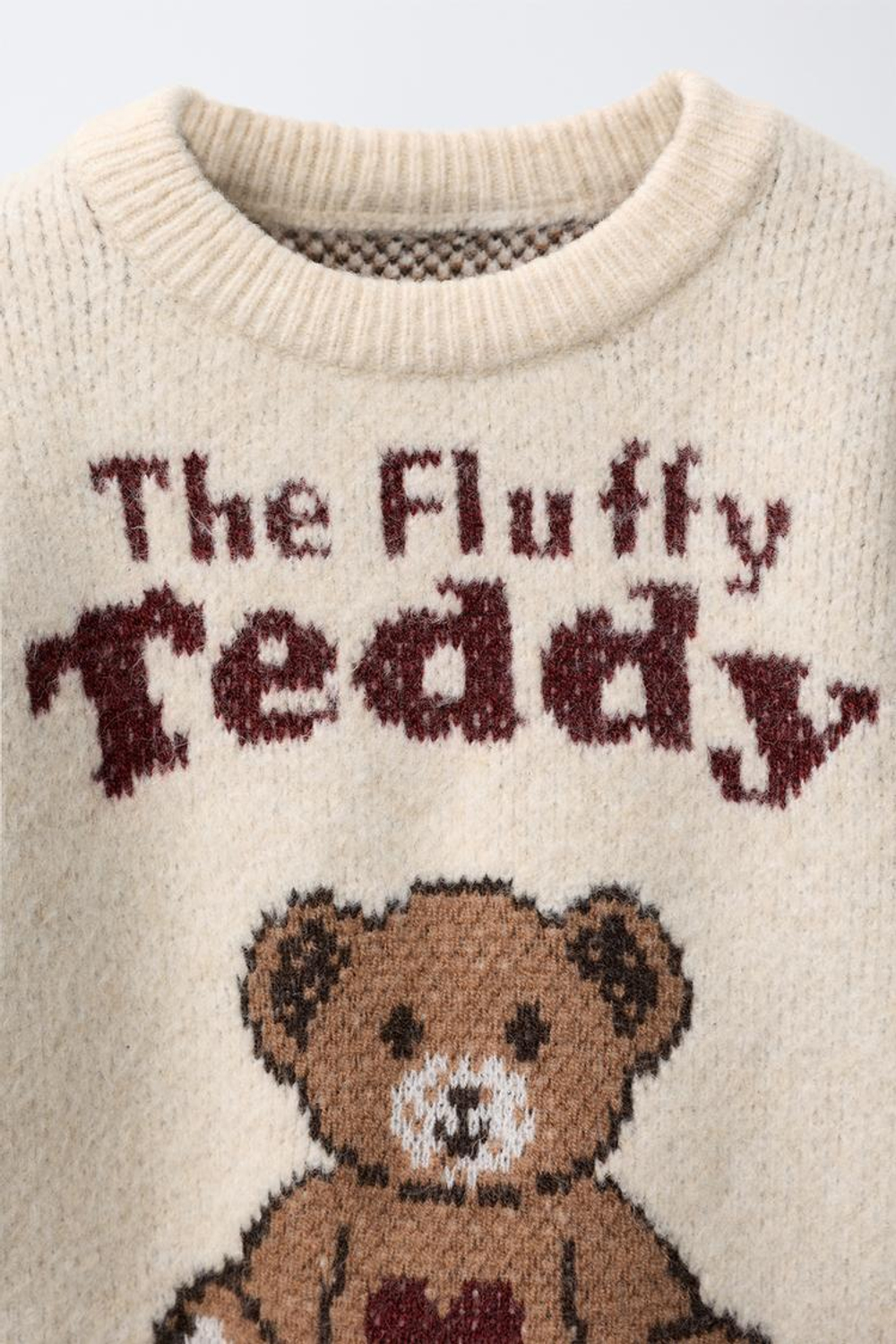 ZARA СВИТЕР С УЗОРОМ «МЕДВЕДЬ», ЭКРЮ