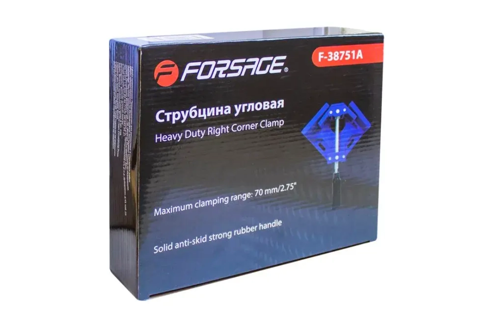 Струбцина винтовая угловая (1 зажим, max захват-70мм) Forsage F-38751A