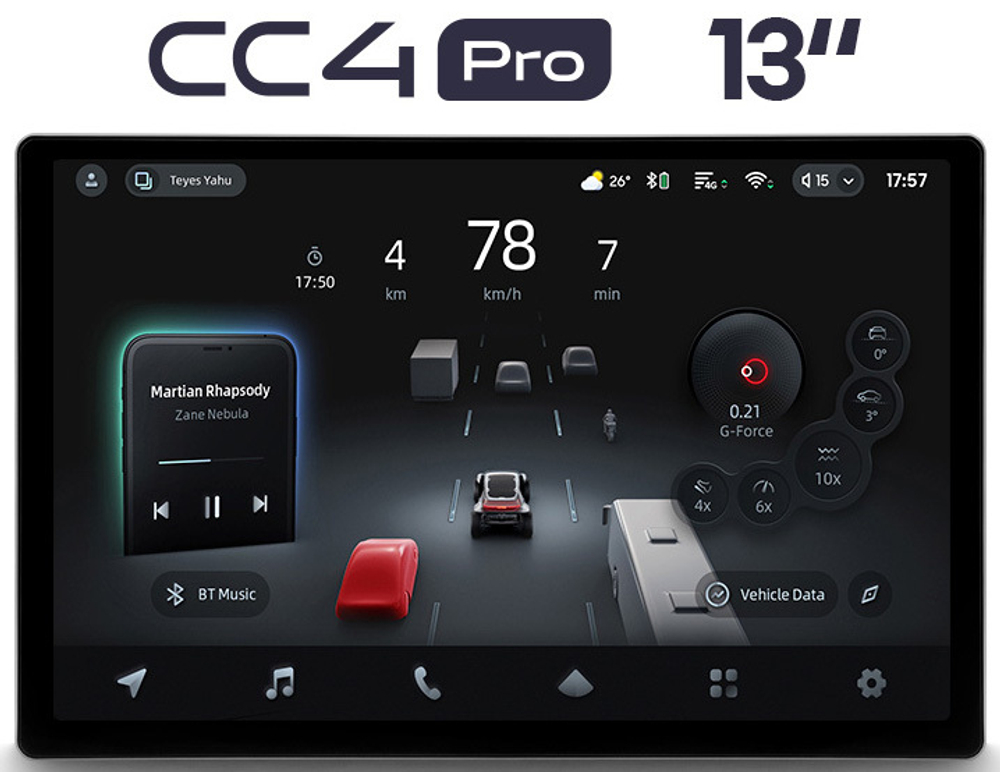 Магнитола для Lada Priora 2013-2018 - Teyes CC4-PRO монитор 13" 2K QLED на Android 13, Snapdragon 778G, 8+128, AI, CarPlay, DSP, 4G SIM-слот