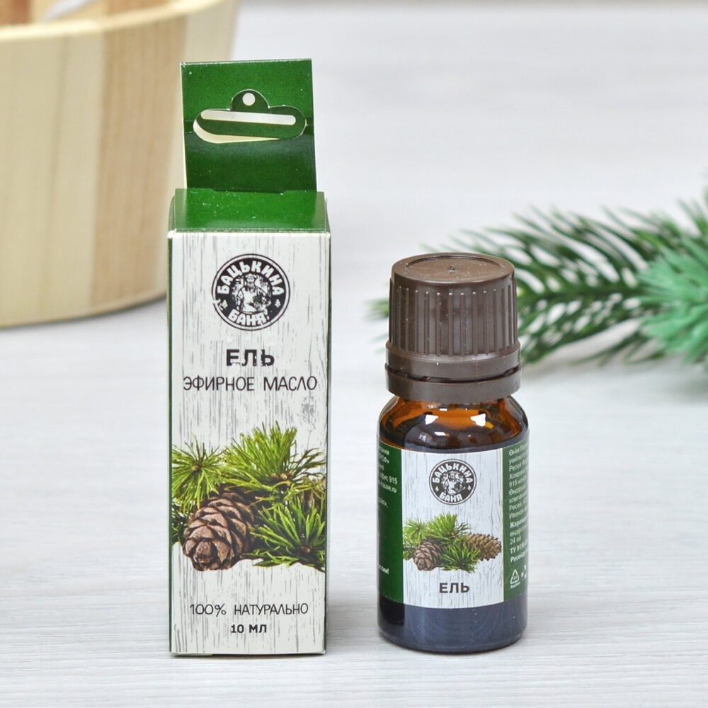 Эфирное масло "Ель", тм "Бацькина баня"