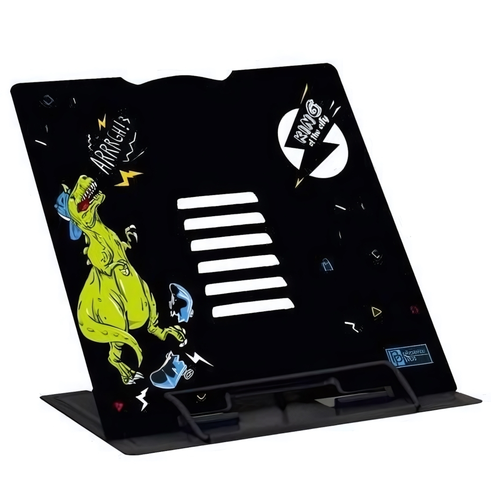 Подставка для книг и учебников "Злой дино" черный металл (Феникс+)