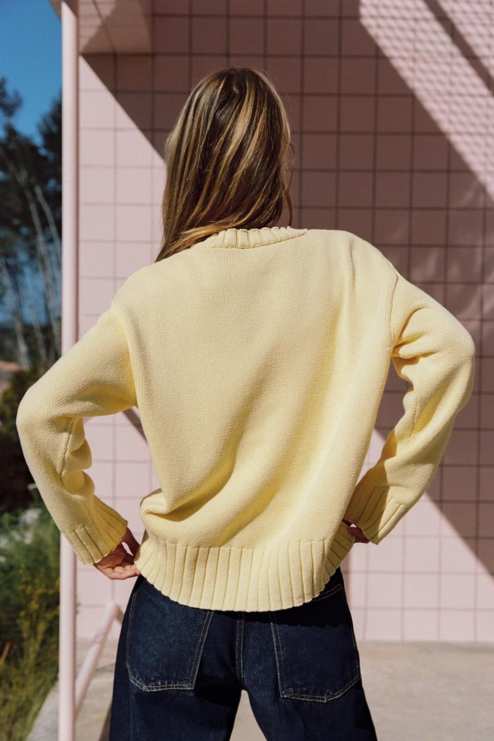 ZARA СВИТЕР С АСИММЕТРИЧНЫМ НИЗОМ, ЖЕЛТЫЙ