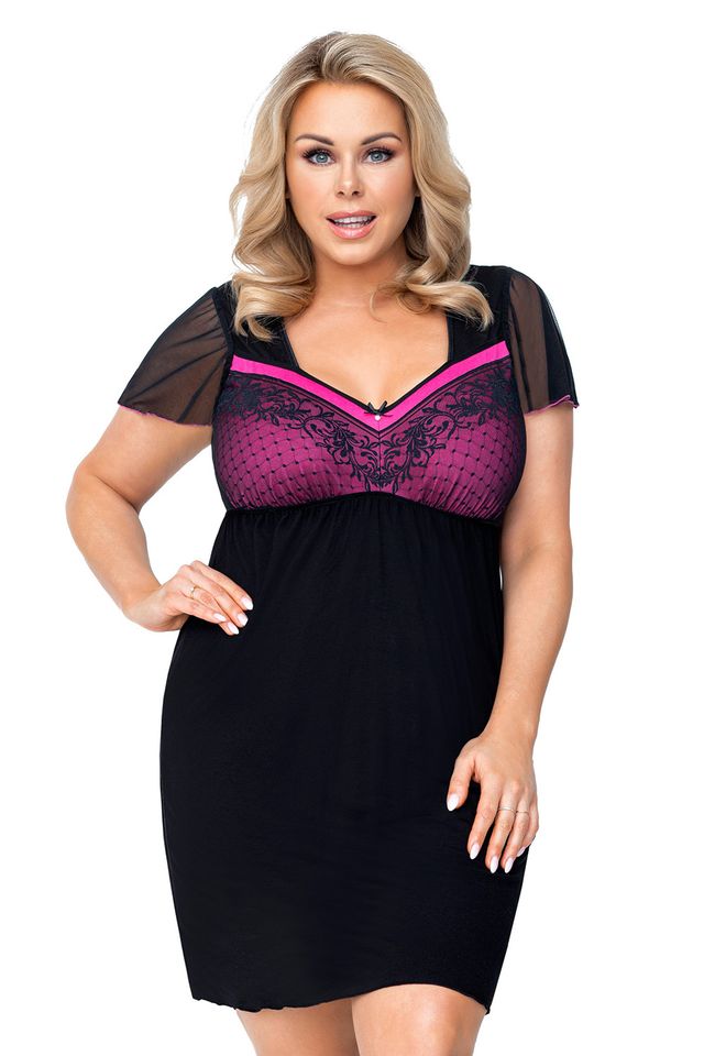 Черная сорочка Zoya plus из вискозы