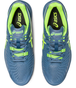 Мужские кроссовки теннисные Asics Gel-Resolution 9 - steel blue/hazard green