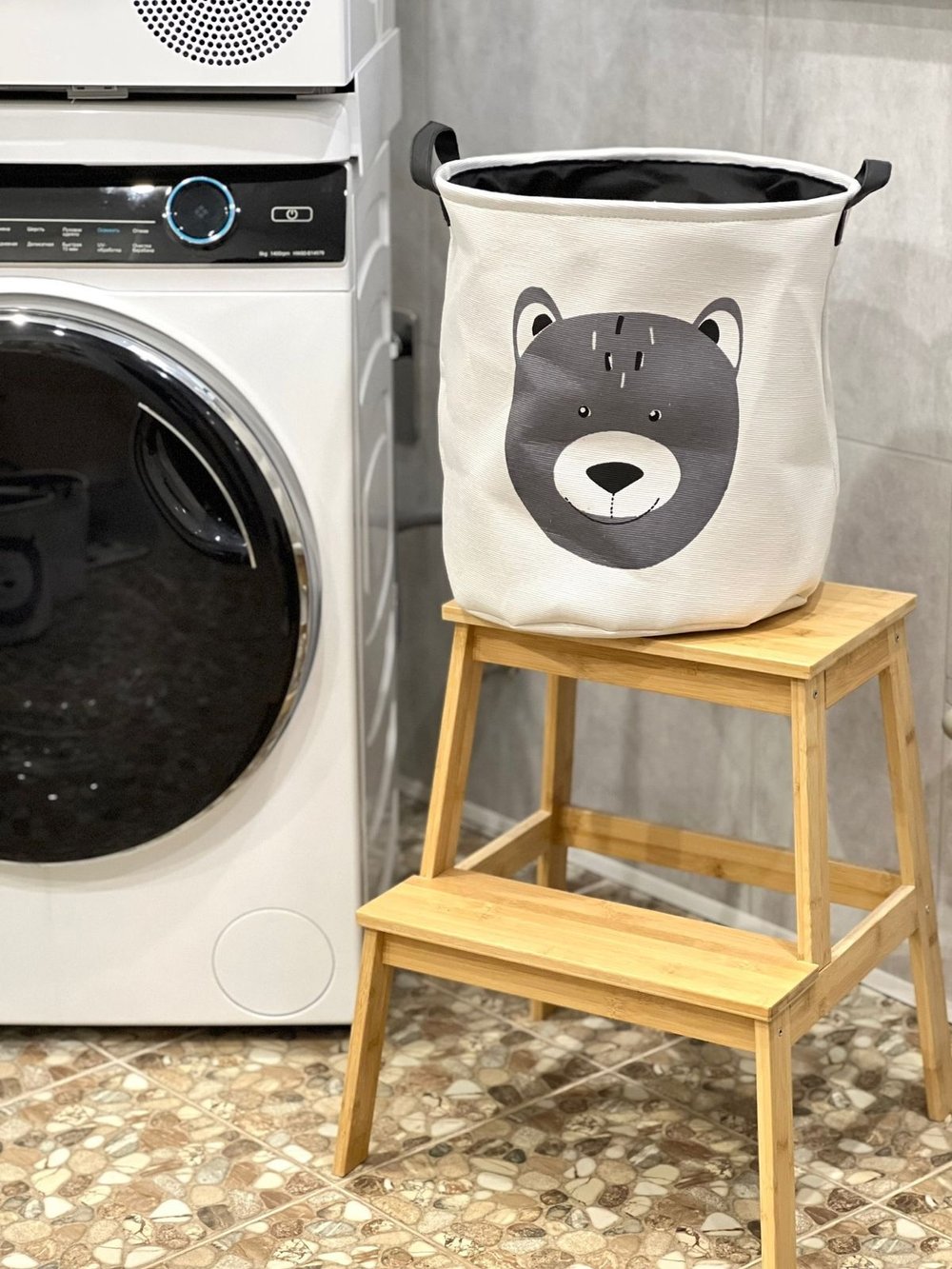 Корзина для белья текстильная (Медвежонок)
