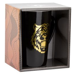 Кружка фарфоровая (имитация золота) "Хищник" v=410мл. (подарочная упавковка)