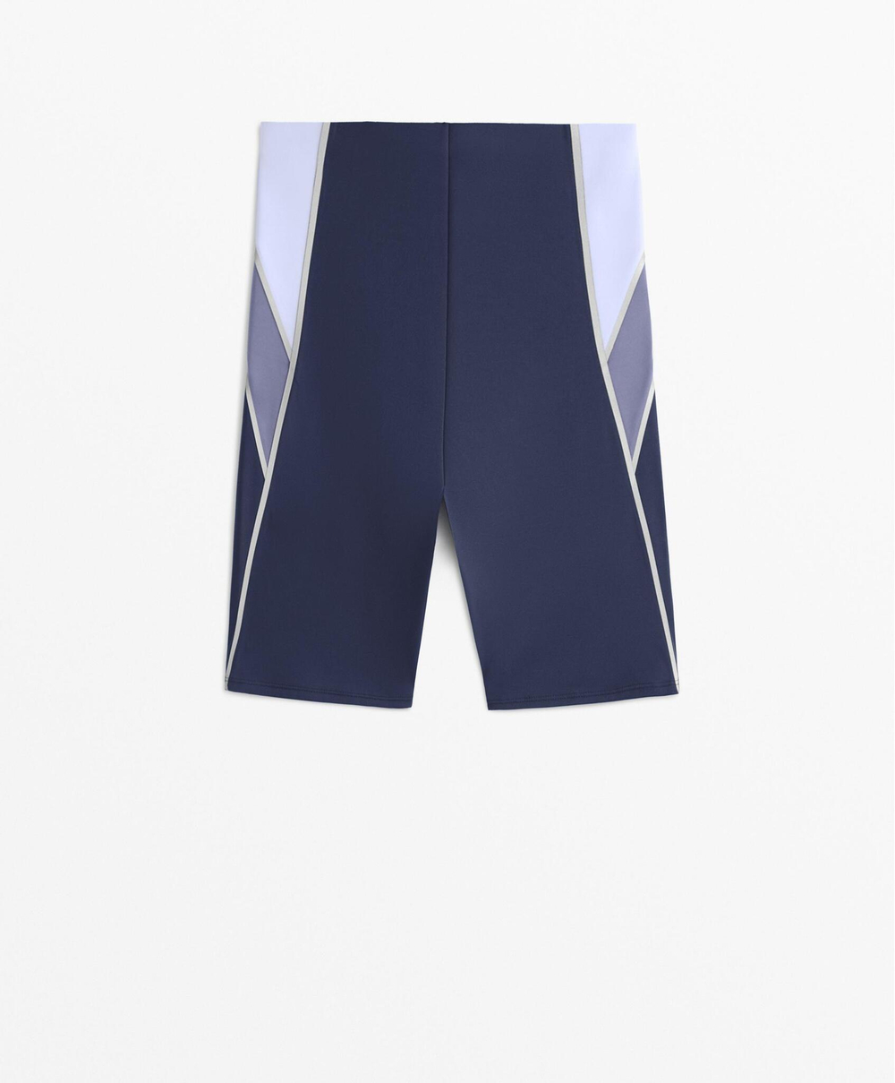 OYSHO Легинсы-велосипедки светоотражающие компрессионные 25 см, синий