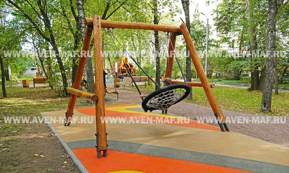 Качели маятниковые ЭКО К-33 с цепным подвесом Гнездо