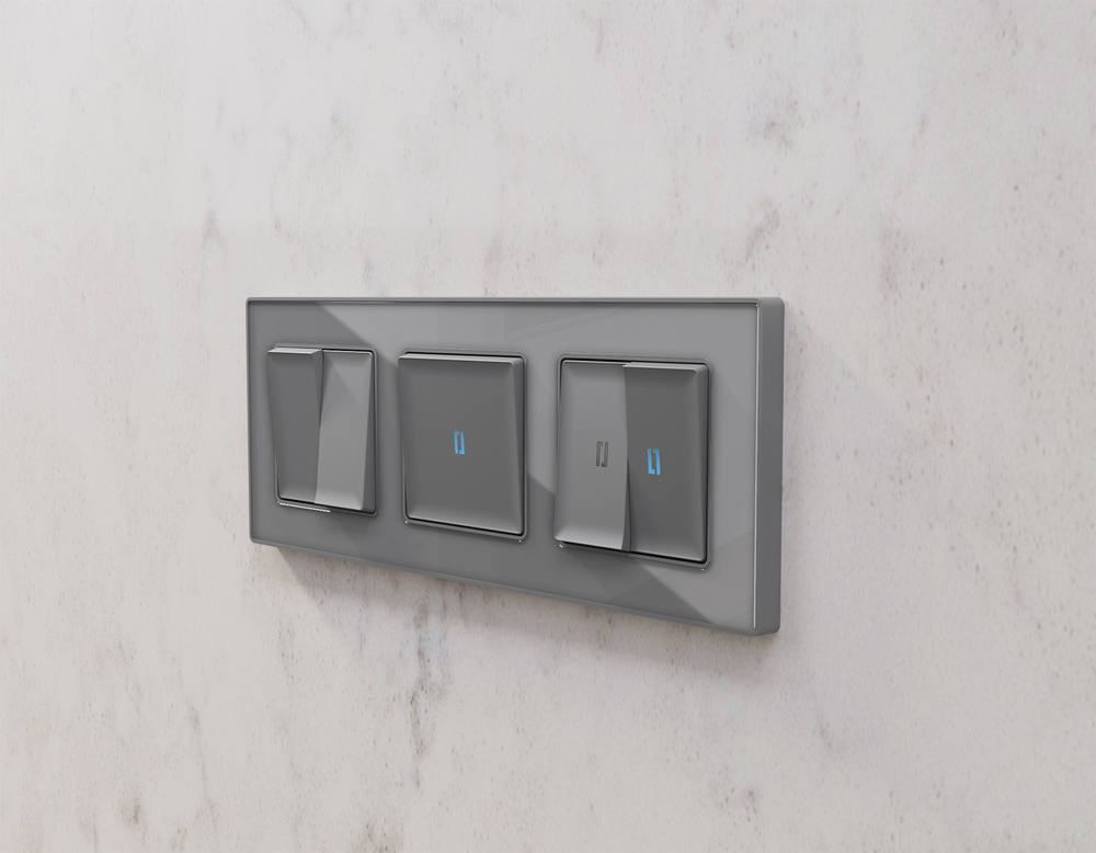 AF580653 Рамка ALFA Arctic (Антрацит серый Стекло органическое) 3-ая