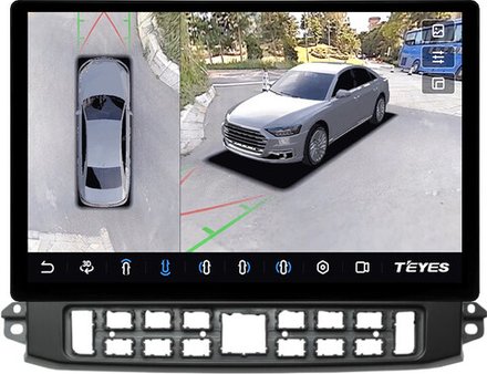 Магнитола для ГАЗ Газель НН 2019+, Соболь НН 2022+ (рамка черная) - Teyes CC3-2K-360 монитор 13" 2K QLED на Android 10, 6+128Гб, CarPlay, 4G SIM-слот, 4 камеры в комплекте