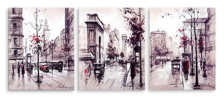 Интерьерная картина в технике цифровой печати. АРТ 012  Абстрактный городской пейзаж