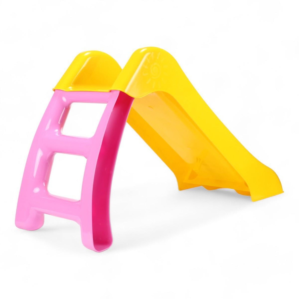 Горка детская 70 см, желтый/розовый