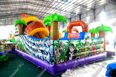 Надувной батут "В гостях у зебры" размер 7*7*4 м