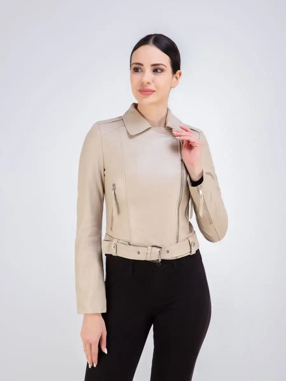 Косуха кожаная куртка демисезонная