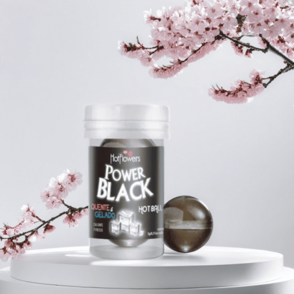 Лубрикант POWER BLACK в виде 2-х шариков с охлаждающе-разогревающим эффектом