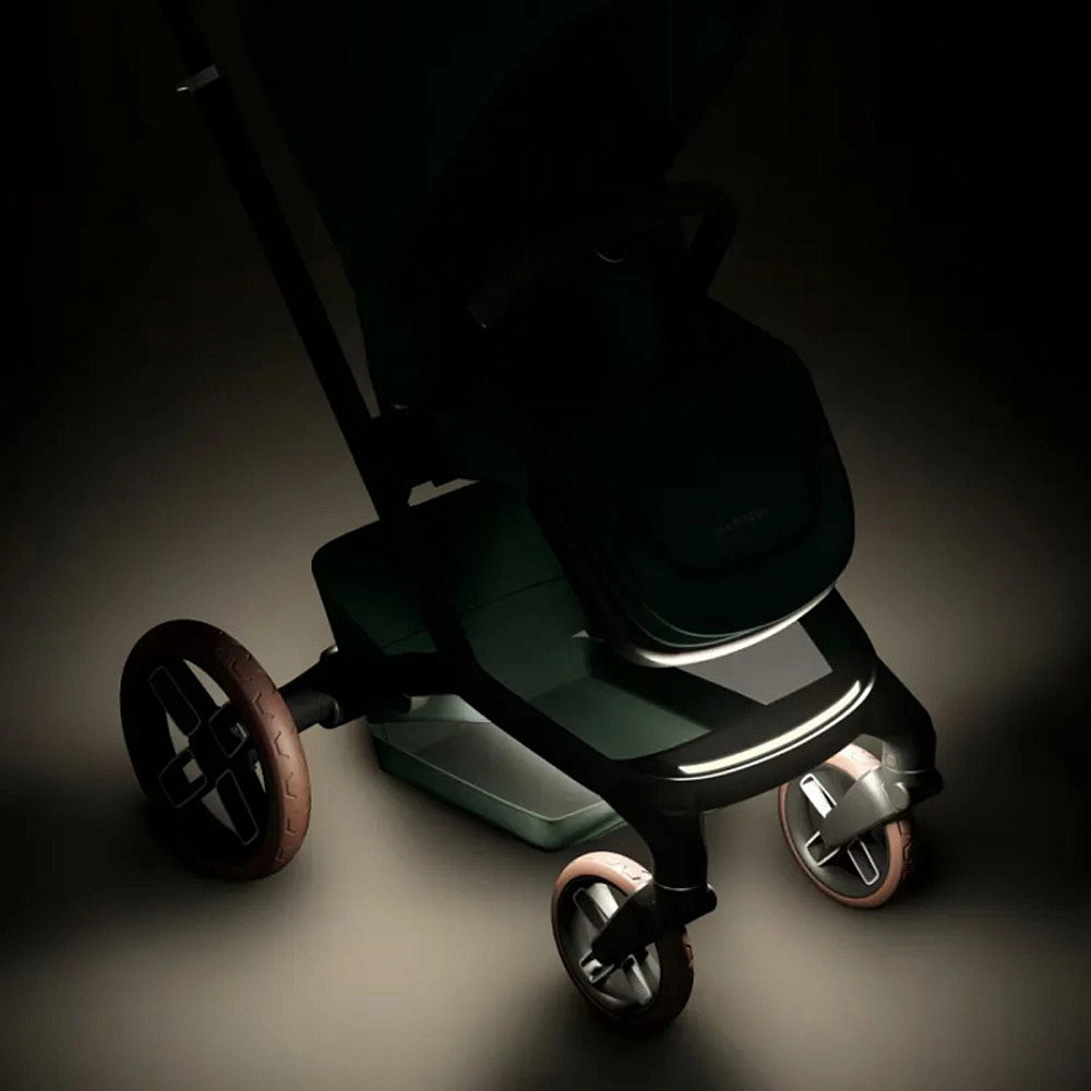 Детская коляска Maxi-Cosi Fame 3 в 1 с автокреслом CabrioFix Essential graphite Twillic Green/зеленый