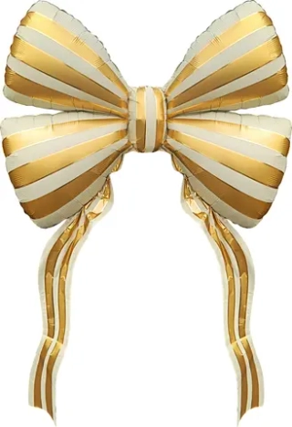 Фигура "Бант стильные полоски" крем/золото