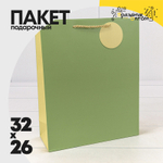 Пакет подарочный 26х32х10см Премиум (Зеленый)