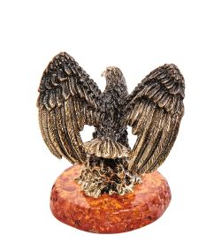 Народные промыслы AM-3238 Фигурка «Орел покоритель степей» (латунь, янтарь)