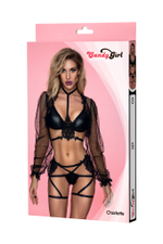 Комплект Candy Girl Charlotte: бюстгальтер, стринги и болеро черные OS