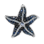 Брошь Морская Звезда с сапфирами, Brs0242-1/3