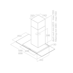 Вытяжка ELICA/ Пристенная FLAT GLASS IX/A/90-68516390A