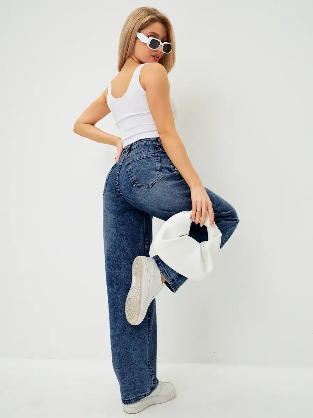 Джинсы багги широкие бойфренды