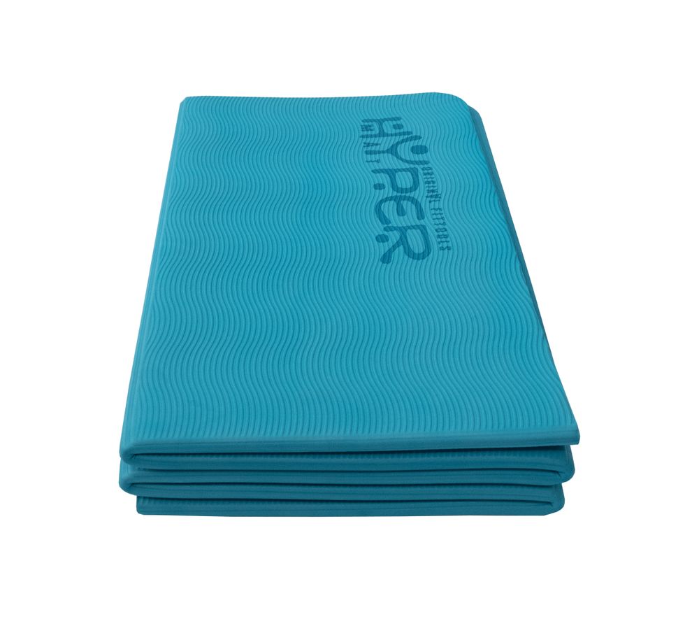 Коврик для йоги складной 190 х 120 см толщина 8 мм TPE HYPERMAT бирюзовый