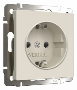 Розетка с заземлением и со шторками, без рамки Werkel айвори матовый W1171162