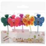 Свечи в торт «Бабочки» (набор 5 шт)