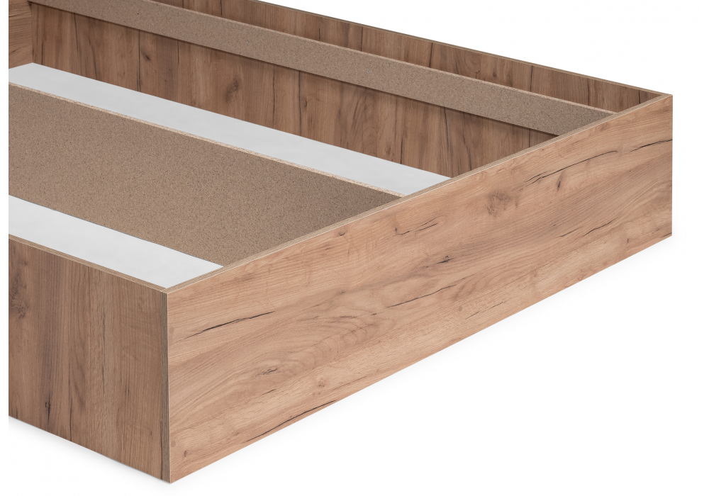 Кровать Woodville Taika 160х200 дуб золотой, камень темный