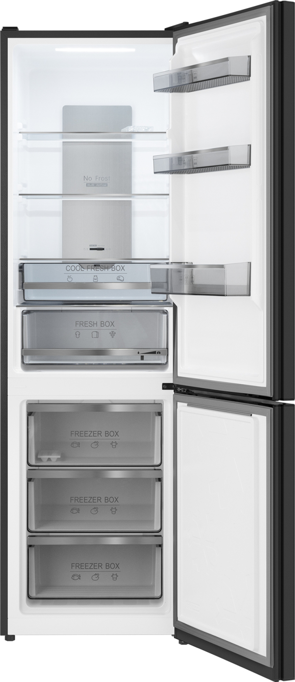 Холодильник двухкамерный Weissgauff WRK 195 D Full NoFrost Inox Glass (q)