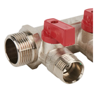 Коллектор латунь 3/4"внутр/наруж с 3-мя шаровыми кранами на 1/2" TERMA (14016)