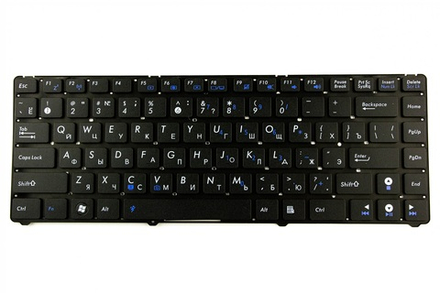 Клавиатура для ноутбука Asus U20, UL20, Eee PC 1201, 1215 (Черная, без рамки)