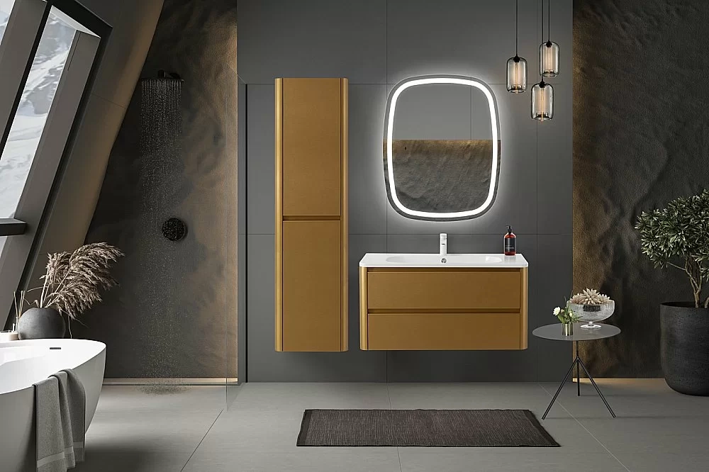 Шкаф подвесной Cezares RELAX-1500-2A-SO-BORO-P брашированное золото