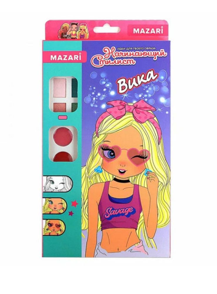 Альбом для творчества МАЗАРИ Вика 22.5*27*3 см с наклейками и трафаретами (M-6569)