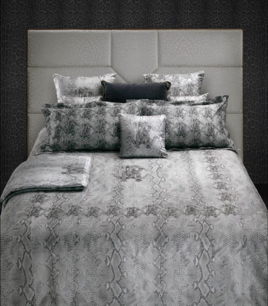 Постельное белье 2 спальное евро Fazzini Foliage sasso серое