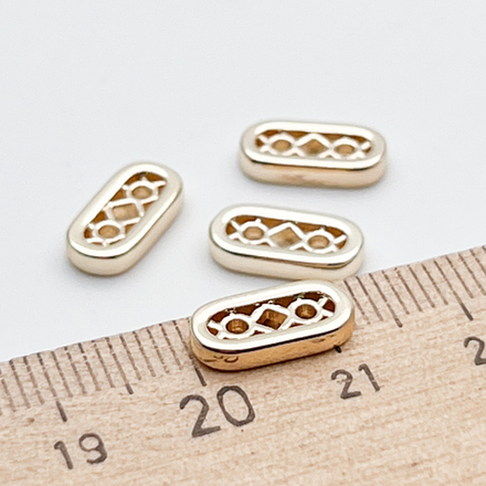 Коннектор-разделитель на 2 нити, цвет золото, размер 12*6 мм, цена за 1 шт