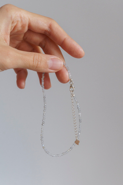 ХХХ Браслет на ногу "Memo about Mindfulness" из лабрадорита, на замочке серебро 925